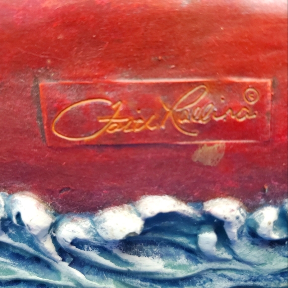 Faith Rollins Collection By The Sea Sailboat Stepping Stone Plaque Wall Hanging - Picture 4 of 4